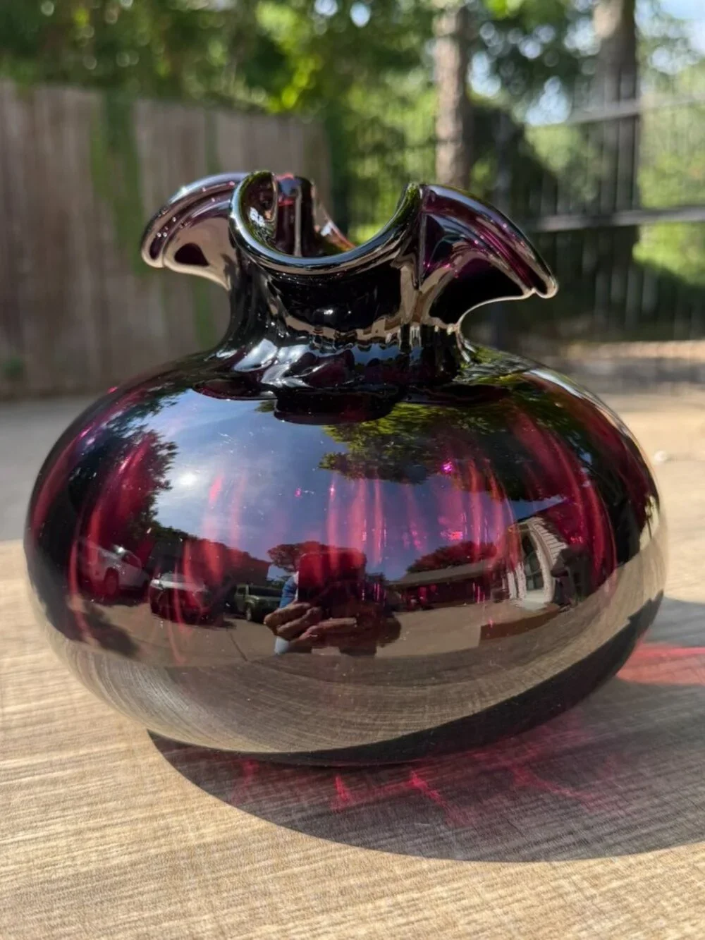 Vintage Amethyst Purple Hand Blown Art Glass 7